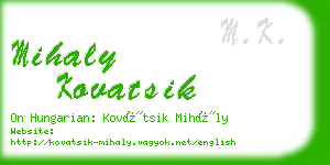 mihaly kovatsik business card